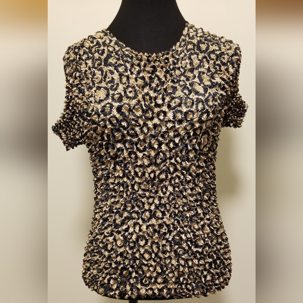 Vintage Bubble Blouse Leopard Print